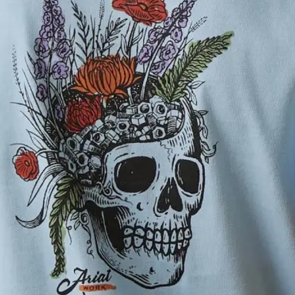 Ariat Women's Rebar CottonStrong Roughneck Graphic T-Shirt size medium blue​ - Picture 15 of 16